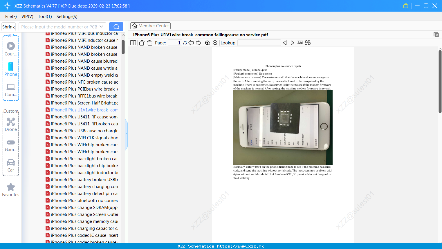 IPhone6 Plus U1V1wire Break Common Failingcause No Service